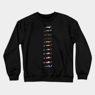 Ayrton Senna - All F1 Cars illustration Crewneck Sweatshirt